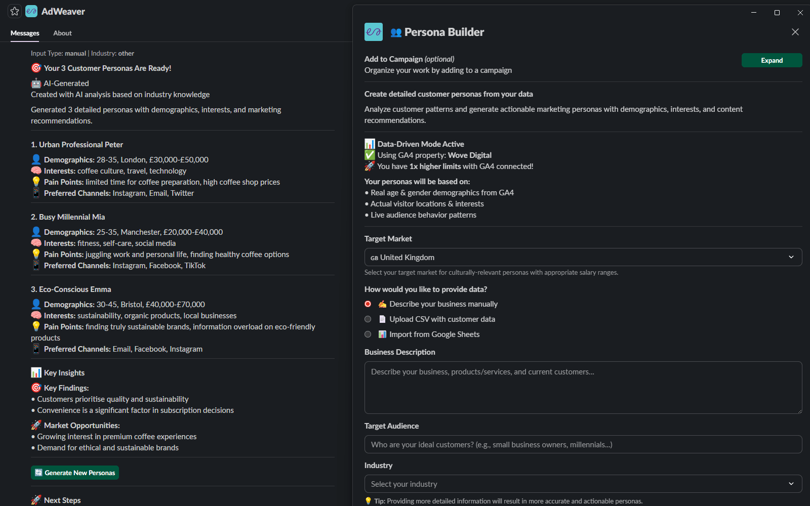 Persona Builder screenshot