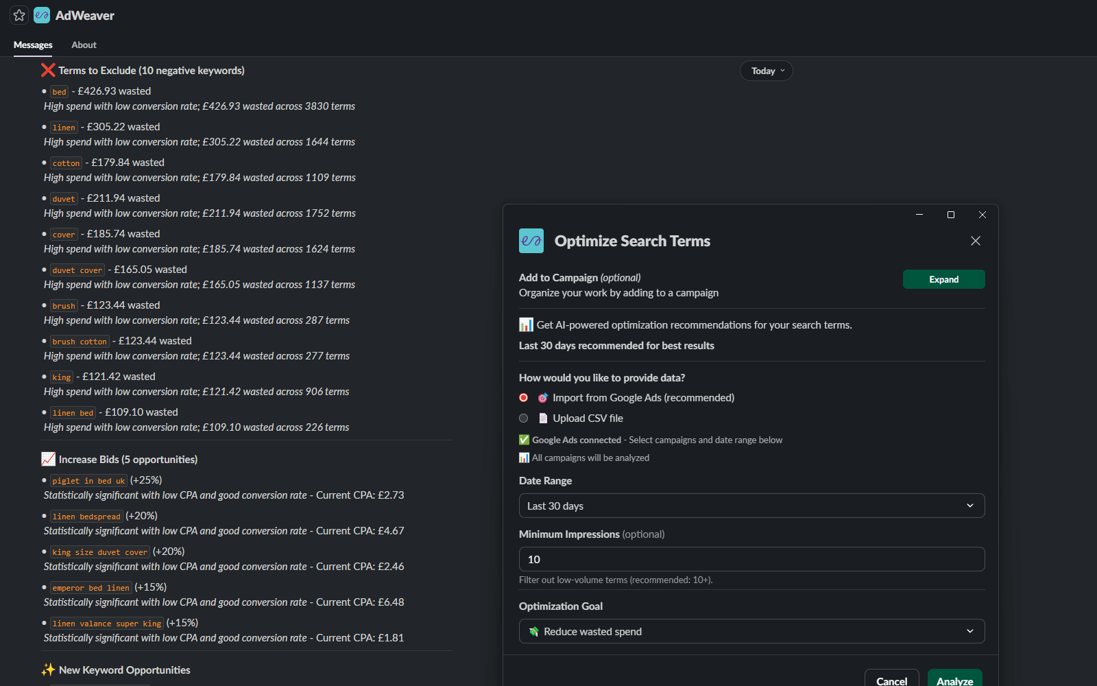Search Term Optimizer screenshot